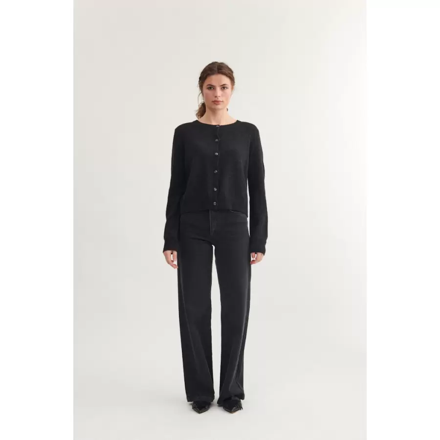 Basic Apparel - Cady Cardigan, Dark Grey Melange