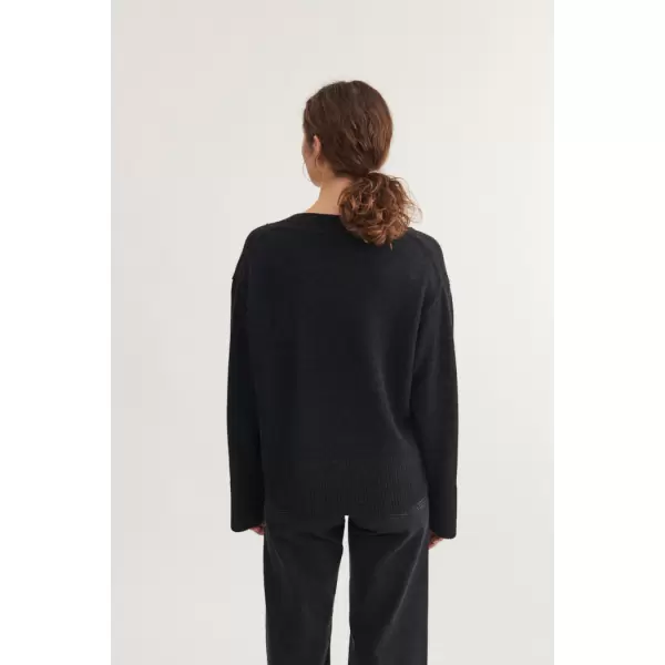 Basic Apparel - Cady V. Neck, Dark Grey Melange