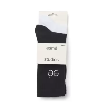 esmé studios - 2-pak. Mei Socks, Black/Snow White esmé studios - 2-pak. Mei Socks, Black/Snow White