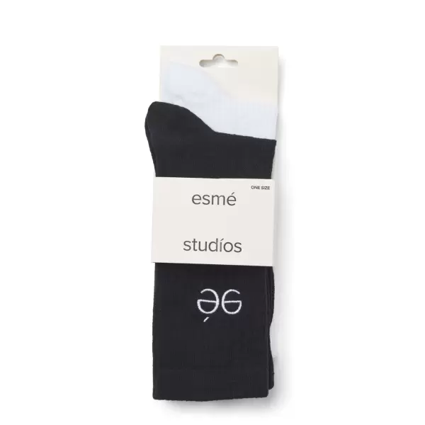 esmé studios - ESMei Socks 2-pak - Black / Snow White