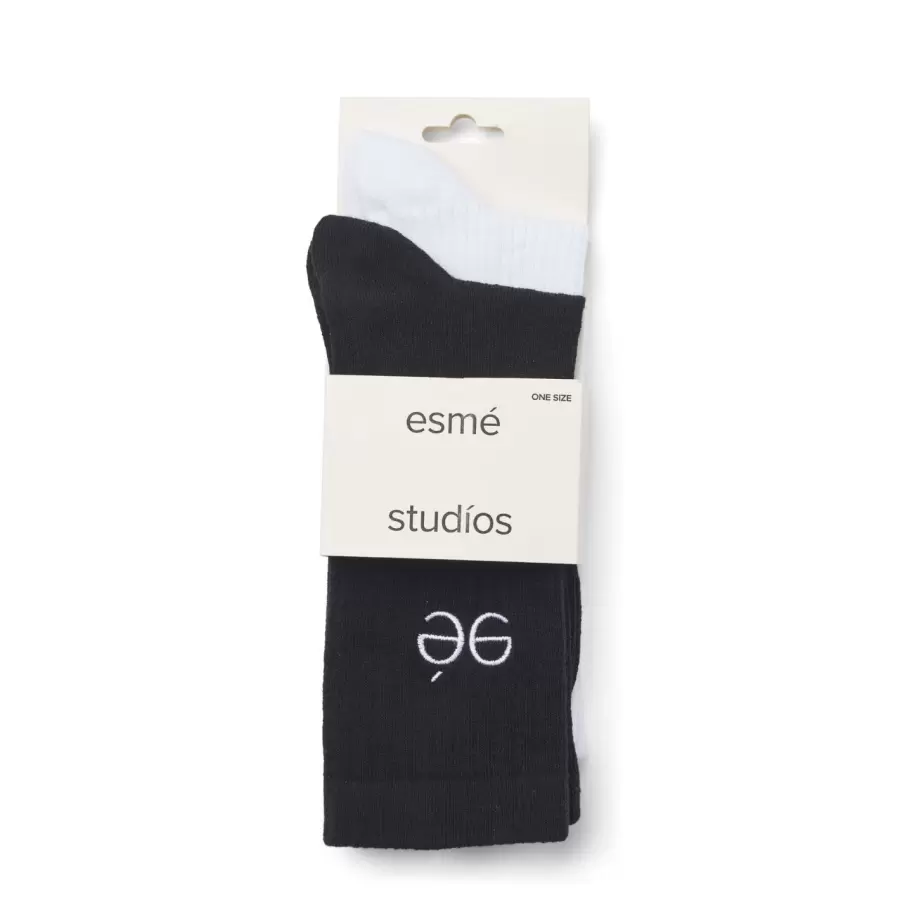 esmé studios - ESMei Socks 2-pak - Black / Snow White