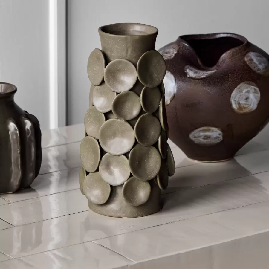 House Doctor - Vase, Dot, Khaki