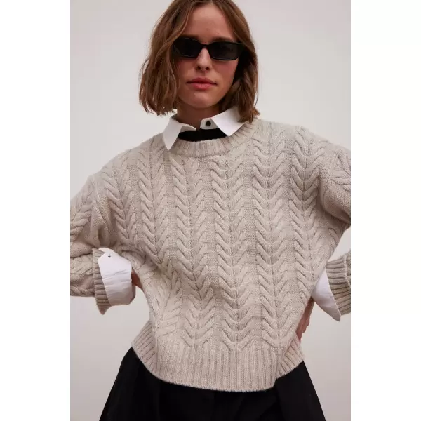 esmé studios - Elida O-neck Knit, Sand Melange