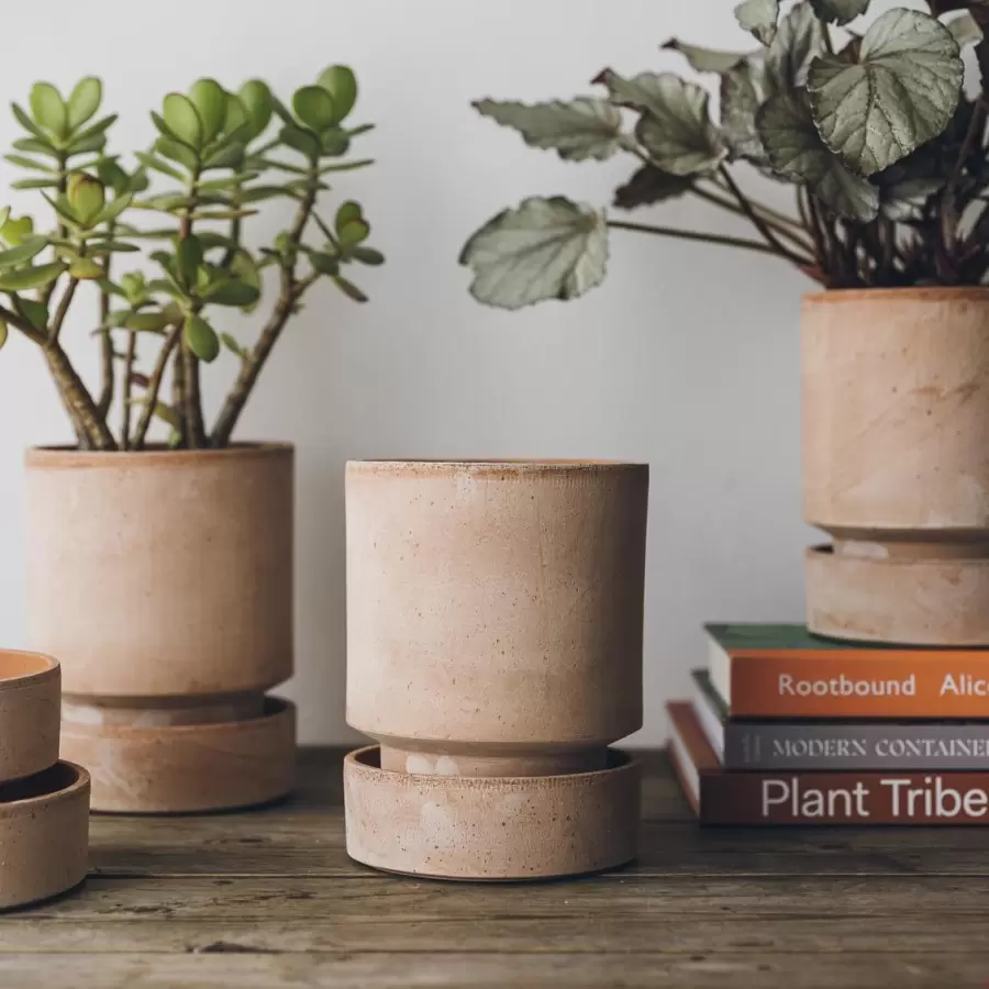 Bergs Potter - Ø:14 Sæt The Hoff Pot Uglaseret, Rosa Bergs Potter - Ø:14 Sæt The Hoff Pot Uglaseret, Rosa