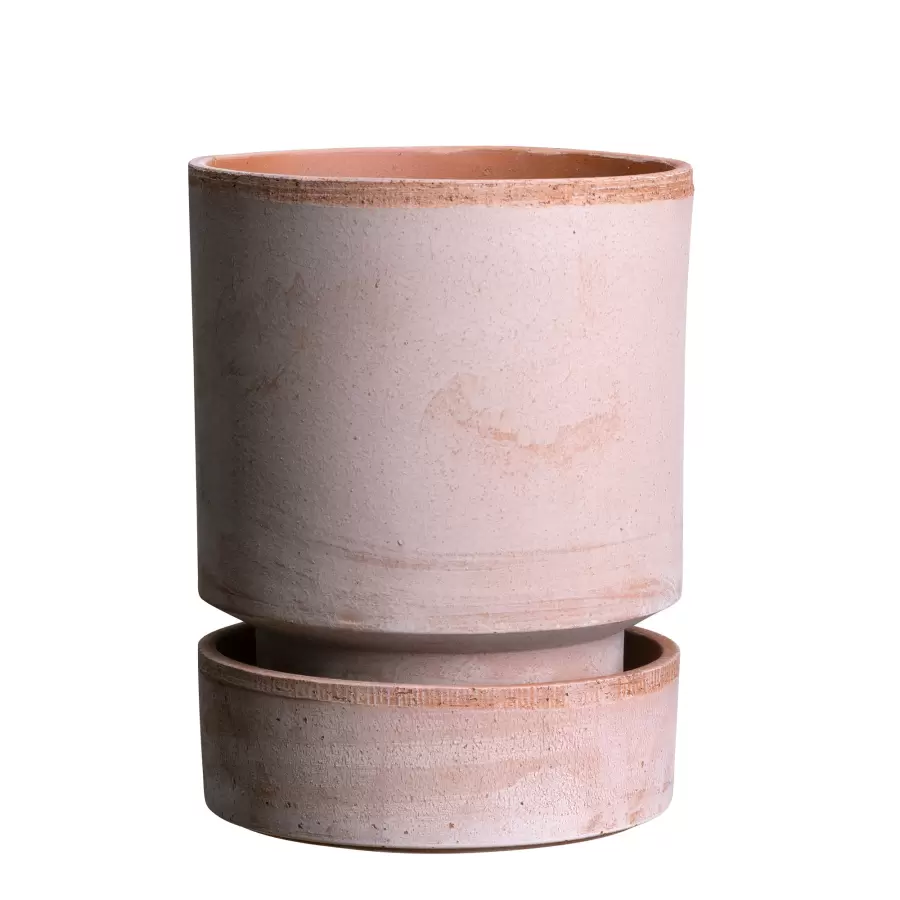Bergs Potter - Sæt Hoff potte 14  rå rosa, underskål og potte