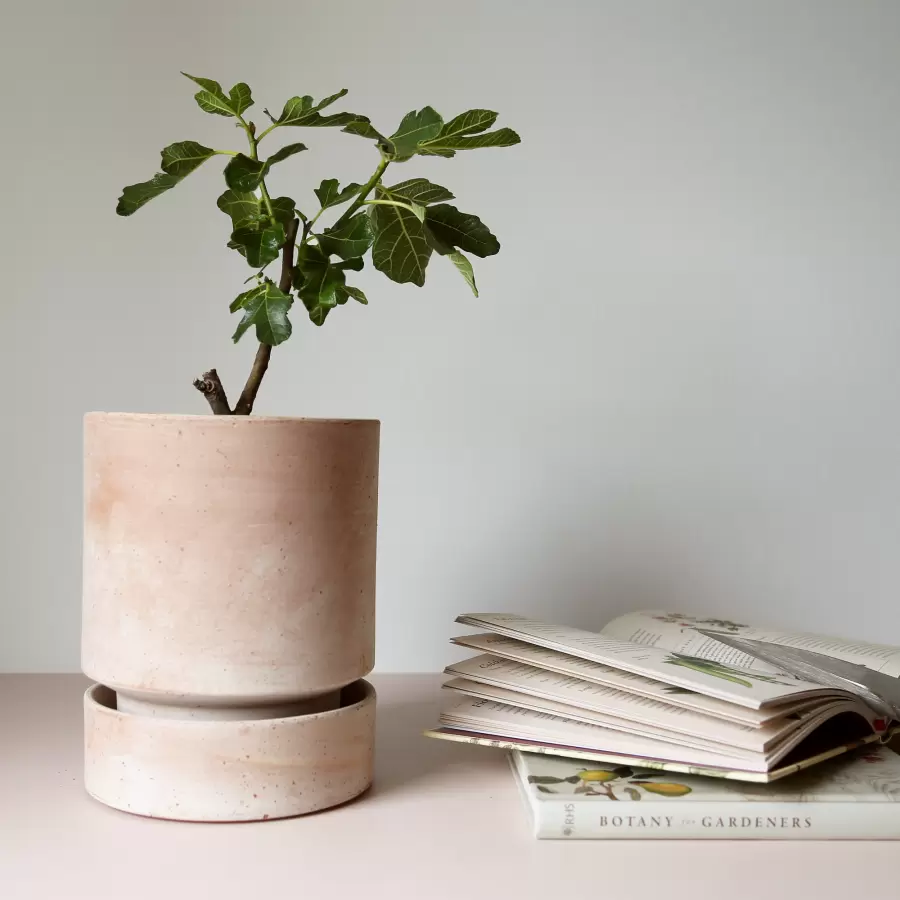 Bergs Potter - Sæt Hoff potte 14  rå rosa, underskål og potte