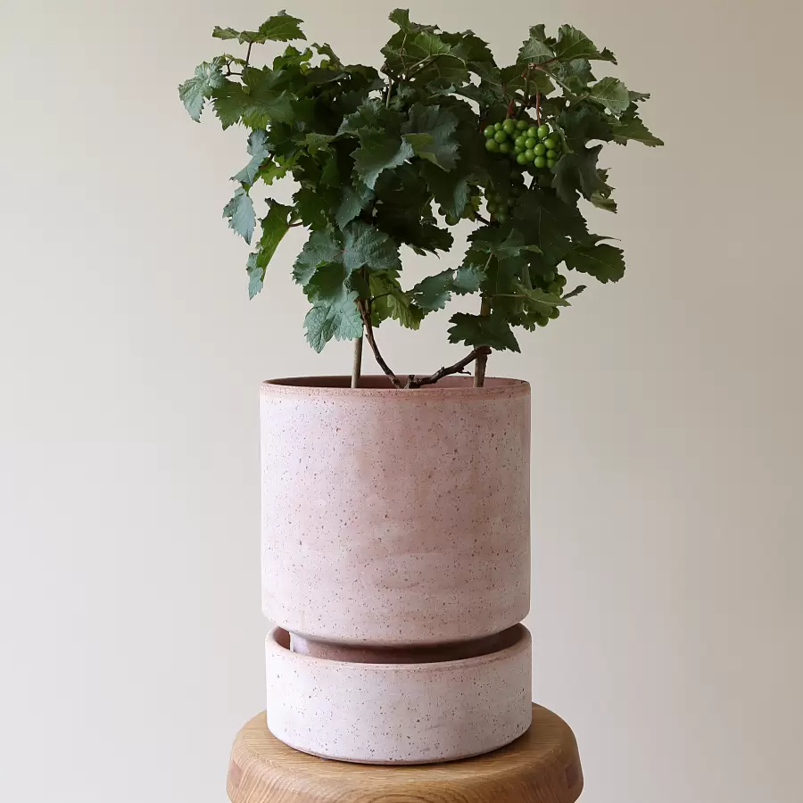 Bergs Potter - Ø:14 Sæt The Hoff Pot Uglaseret, Rosa Bergs Potter - Ø:14 Sæt The Hoff Pot Uglaseret, Rosa