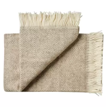 Silkeborg Uldspinderi - Plaid Fanø 140*240, Birch Sand