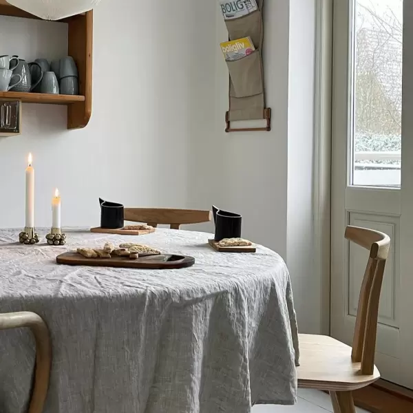 do.design - Rund hørdug Ø 200 cm., naturlig beige