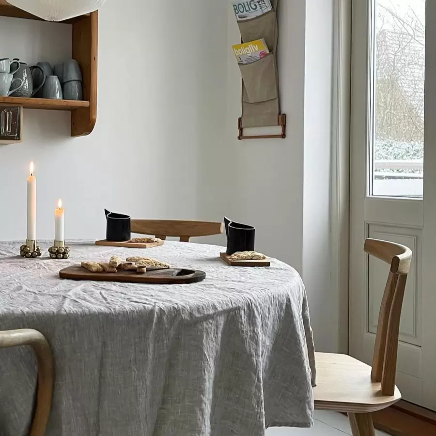 do.design - Rund hørdug Ø 200 cm., naturlig beige