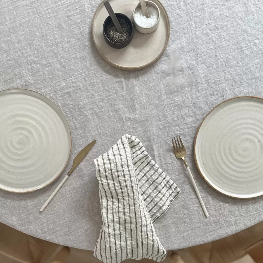 do.design - Rund hørdug Ø 200 cm., naturlig beige