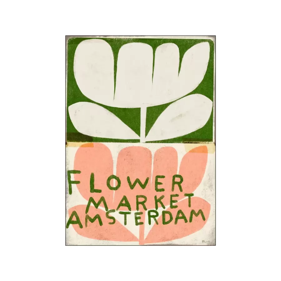 Poster and Frame - Flower Market Amsterdam - 50*70 cm