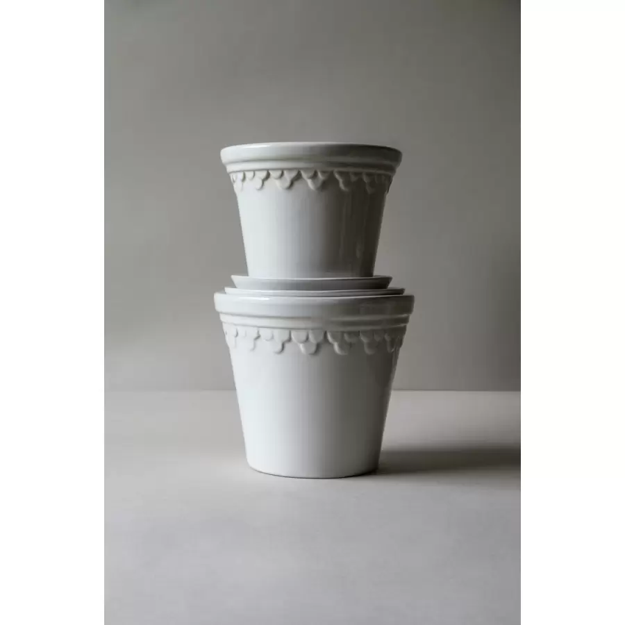 Bergs Potter - Ø:21 Sæt Københavner Glaseret, Mineral White - hent selv