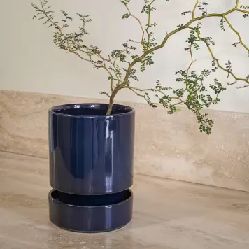 Bergs Potter - Ø:16 Sæt The Hoff Glaseret, Sapphire Blue