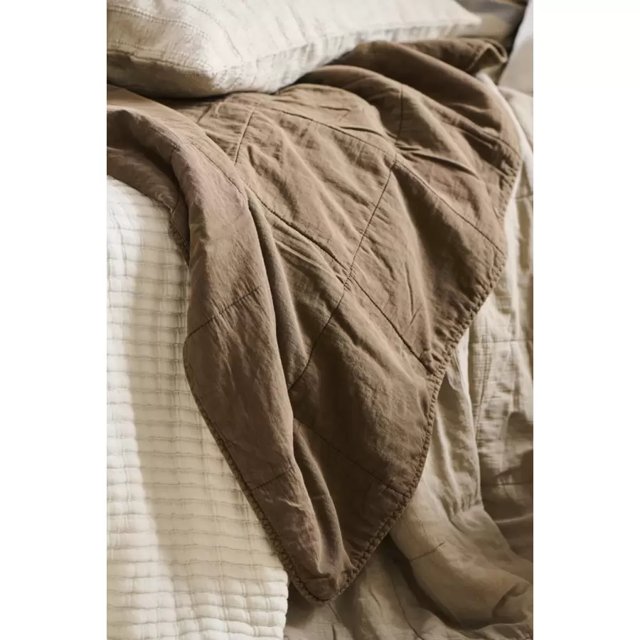 Ib Laursen - Vintage quilt, vattæppe, chokolade