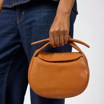 O My Bag - Crossbody Coco Croissant Soft Grain Leather, Wild Oak