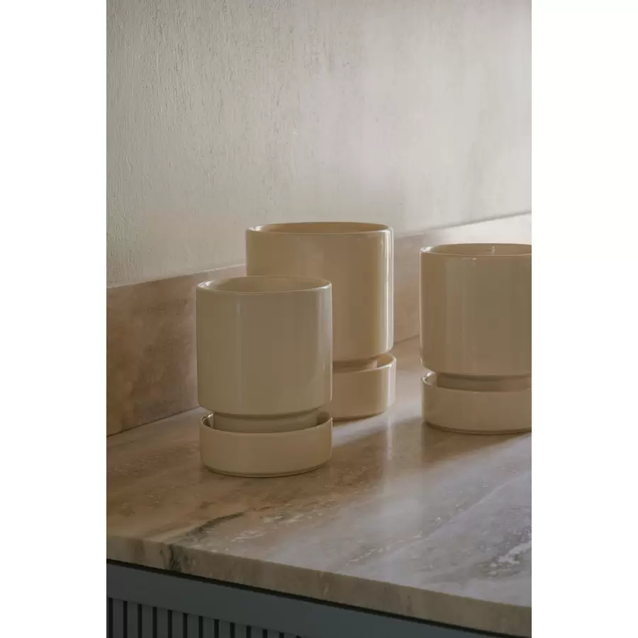 Bergs Potter - Krukke The Hoff Pot 14, Glaseret stentøj fl.farver