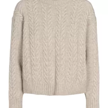 esmé studios - Elida O-neck Knit GOTS, Sand Melange esmé studios - Elida O-neck Knit GOTS, Sand Melange