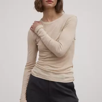 esmé studios - Ellia LS Top, Wood Ash Melange esmé studios - Ellia LS Top, Wood Ash Melange