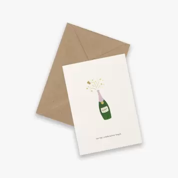 KARTOTEK - Lykønskningskort med konvolut, Champagne KARTOTEK - Lykønskningskort med konvolut, Champagne
