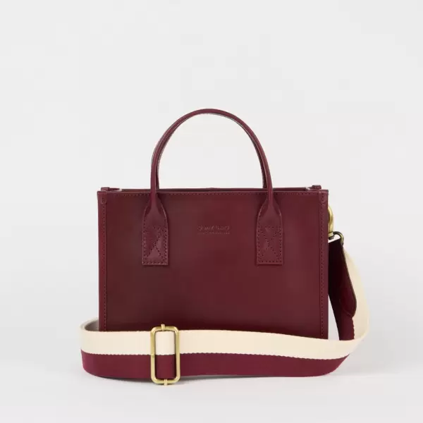 O My Bag - Shopper Jackie Midi Classic Leather, Dark Cherry