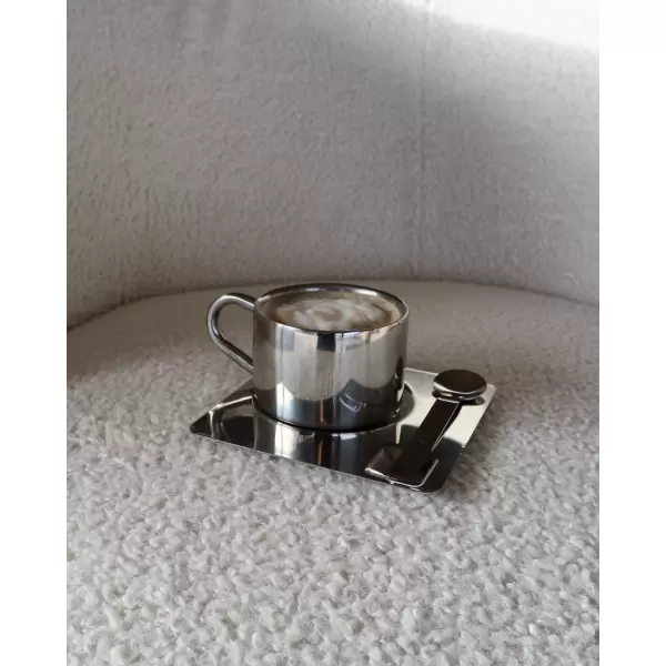 NICHBA - Cappuccino Cup, Rustfrit stål, Trio
