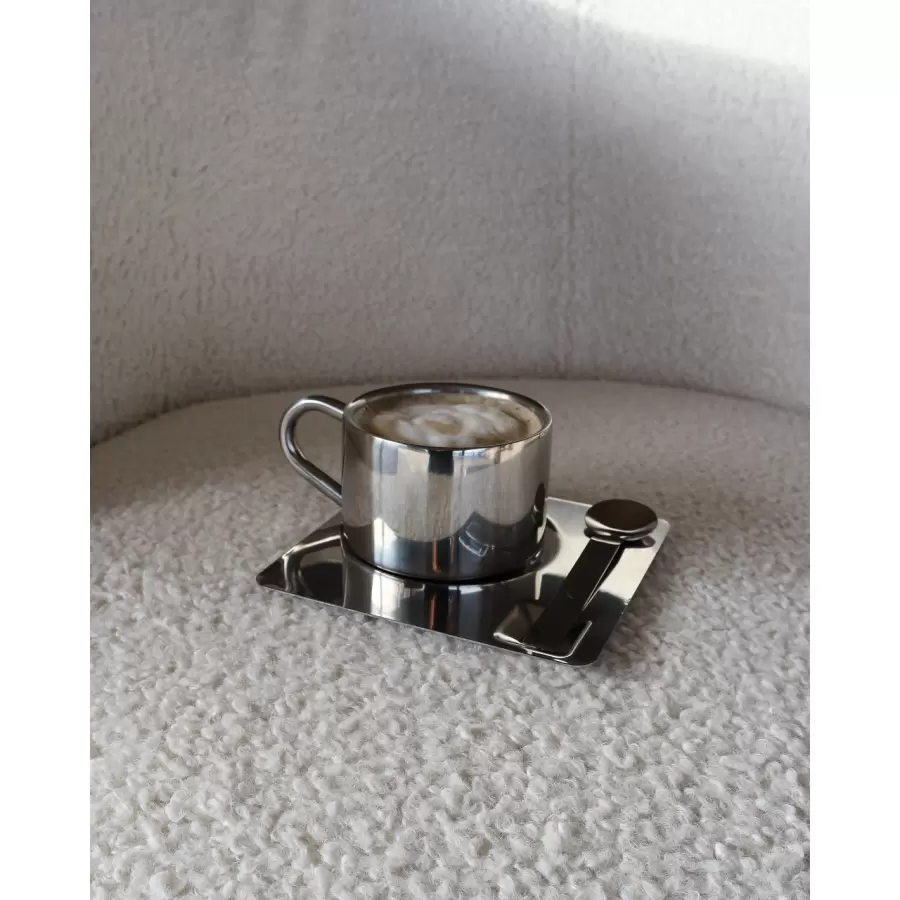 NICHBA - Cappuccino Cup, Rustfrit stål, Trio