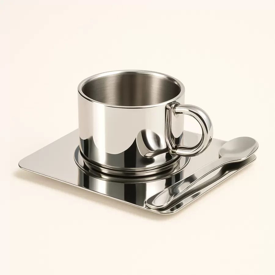 NICHBA - Cappuccino Cup, Rustfrit stål, Trio