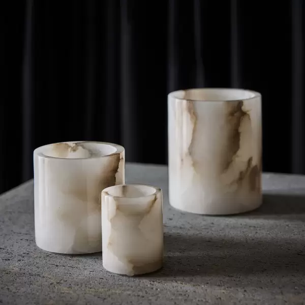 TELL ME MORE - Alabaster lysestage, str. Medium