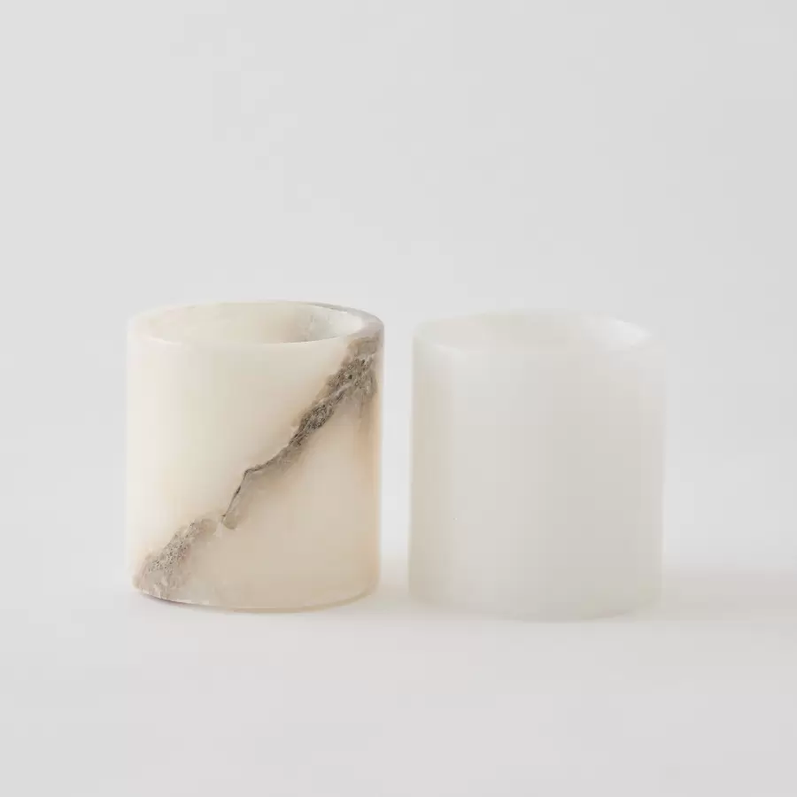 TELL ME MORE - Alabaster lysestage, str. Medium