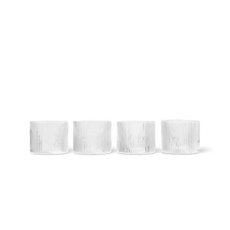ferm LIVING - Ripple Low Glasses, Klar