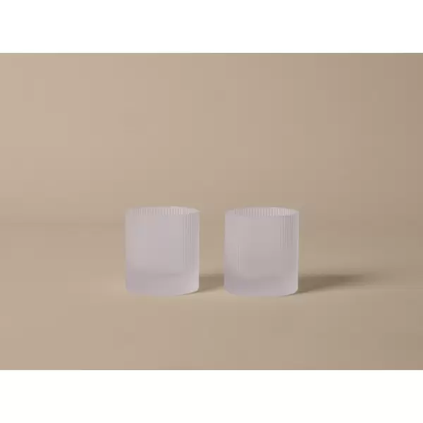ferm LIVING - 2 stk. i sampak Ripple Tumbler Glas, Frosted m tyk bund
