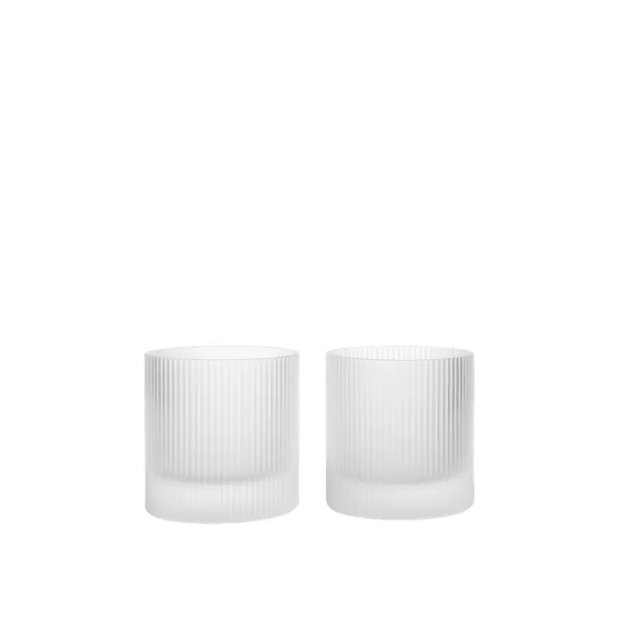 ferm LIVING - 2 stk. Ripple Tumbler Glas, Frosted