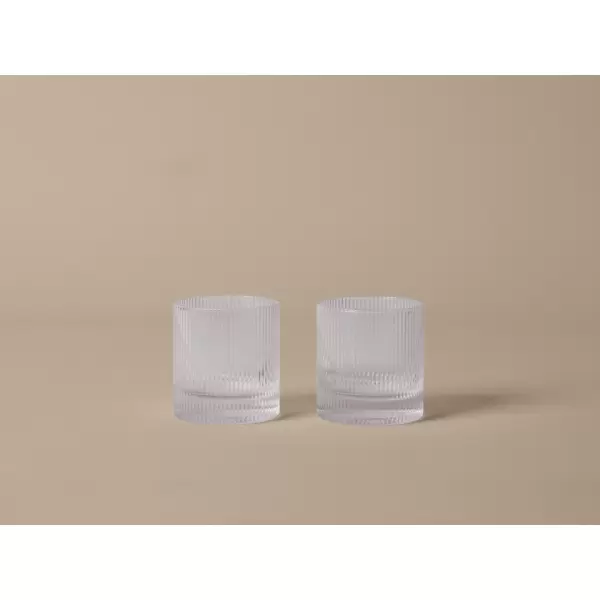 ferm LIVING - Sæt m 2 stk. - Ripple  mundblæsteTumbler Glas -  klar