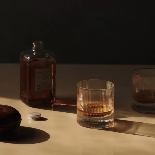 ferm LIVING - Sæt m 2 stk. - Ripple  mundblæsteTumbler Glas -  klar