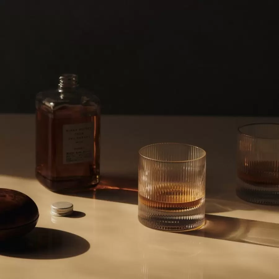 ferm LIVING - Sæt m 2 stk. - Ripple  mundblæsteTumbler Glas -  klar