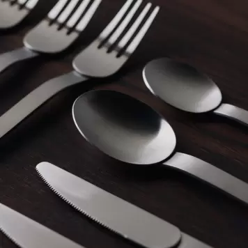 Ferm Living - Bestik Stelo 4 dele, Børstet rustfrit stål