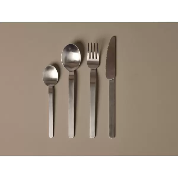 ferm LIVING - Stelo Bestik- Sæt med 4 dele - Brushed Stainless Steel