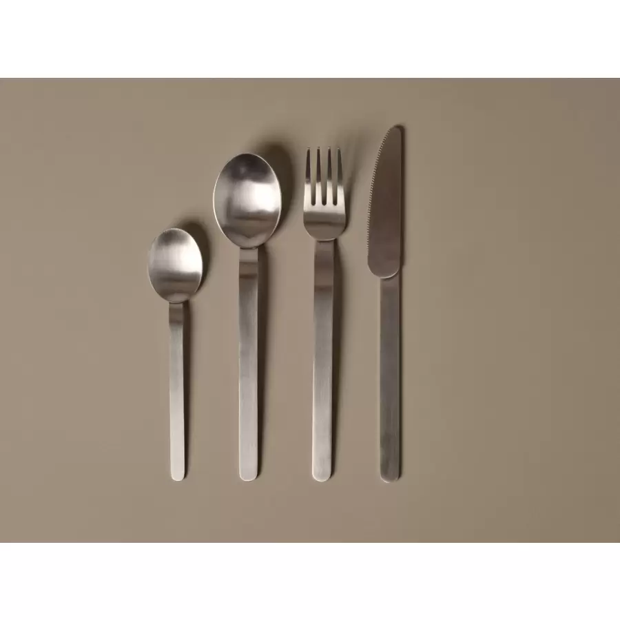 ferm LIVING - Stelo Bestik- Sæt med 4 dele - Brushed Stainless Steel