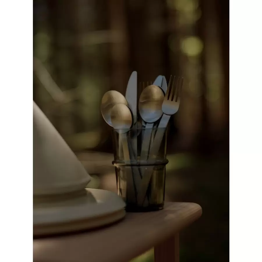 ferm LIVING - Stelo Bestik- Sæt med 4 dele - Brushed Stainless Steel