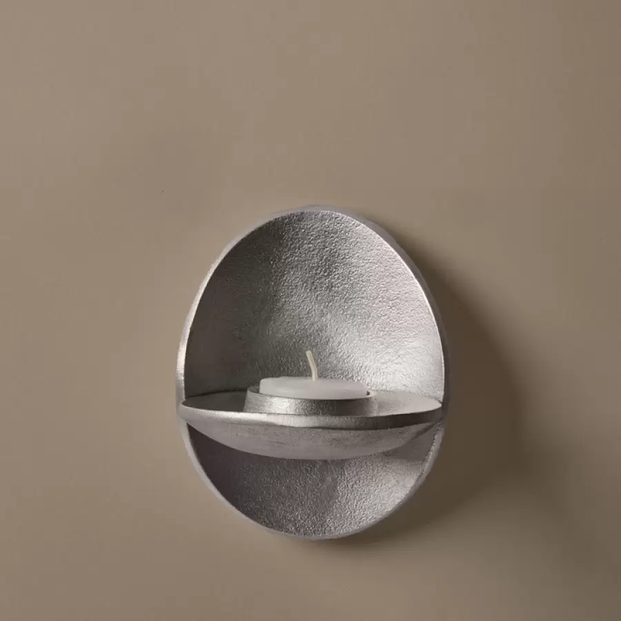 ferm LIVING - Agapé Væglysestage, Fyrfadslys Sølvfinish