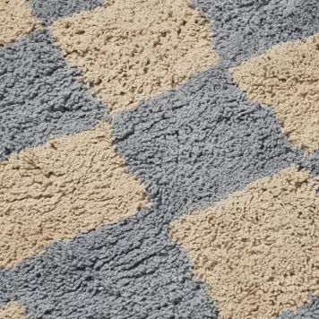 Ferm Living - Mara vaskbart tæppe 80*150, Mist Blue/Warm Sand