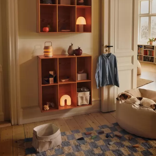 ferm LIVING - Mara vaskbart tæppe 80*150, Mist Blue/Warm Sand