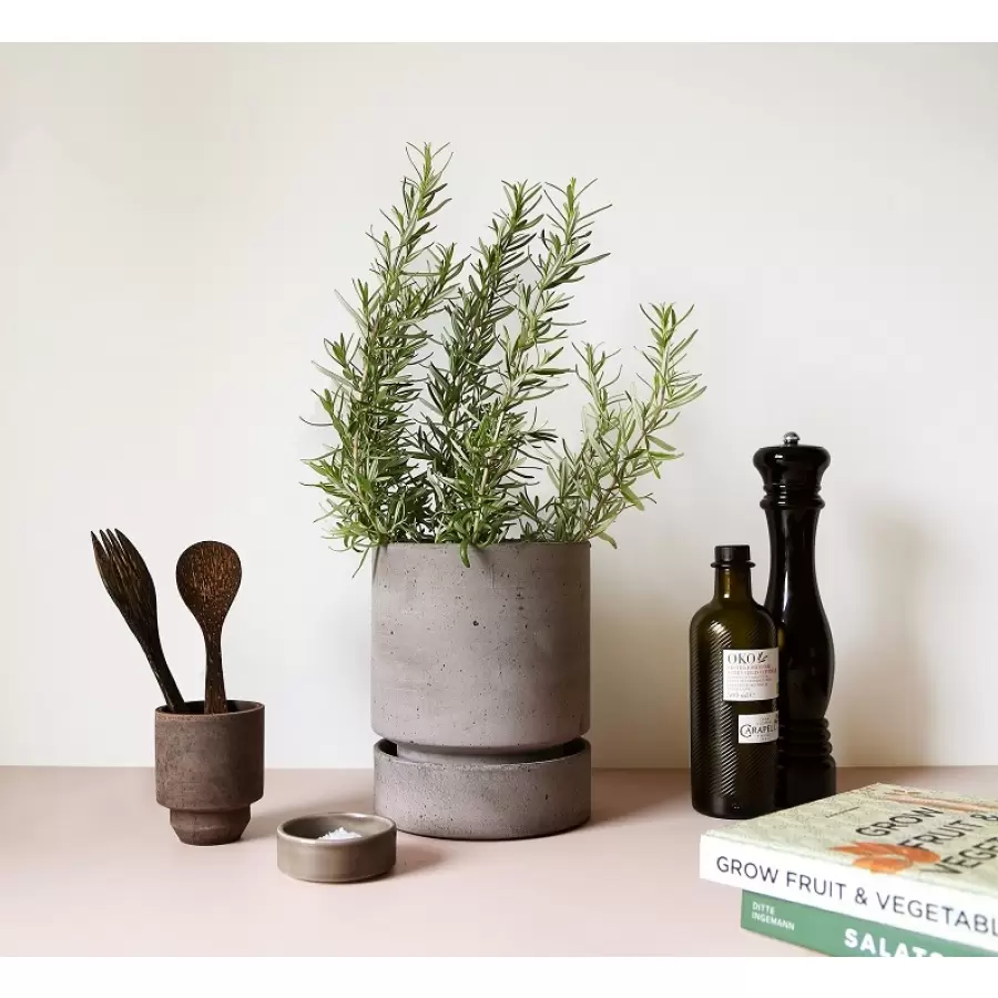 Bergs Potter - The Hoff Pot Ø:14, Grå SÆT inkl. underskål