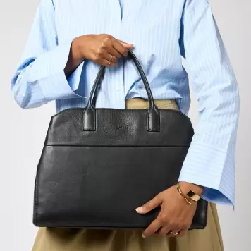 O My Bag - Arbejdstaske Rita Soft Grain Leather, Black