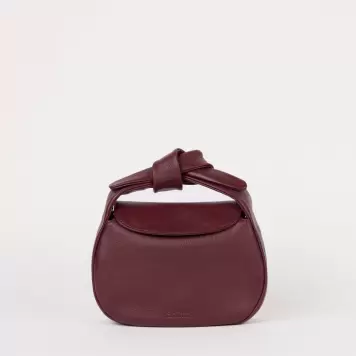 O My Bag - Crossbody Coco Croissant Soft Grain Leather, Dark Cherry