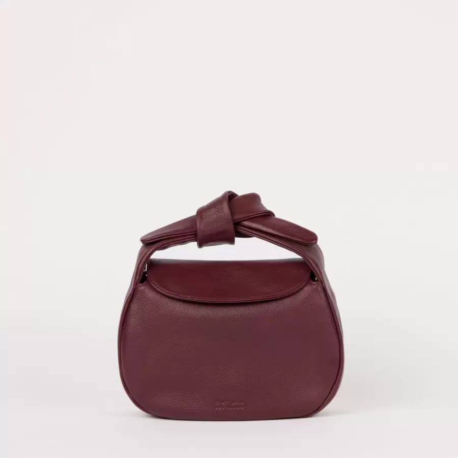 O My Bag - Crossbody Coco Croissant Soft Grain Leather, Dark Cherry
