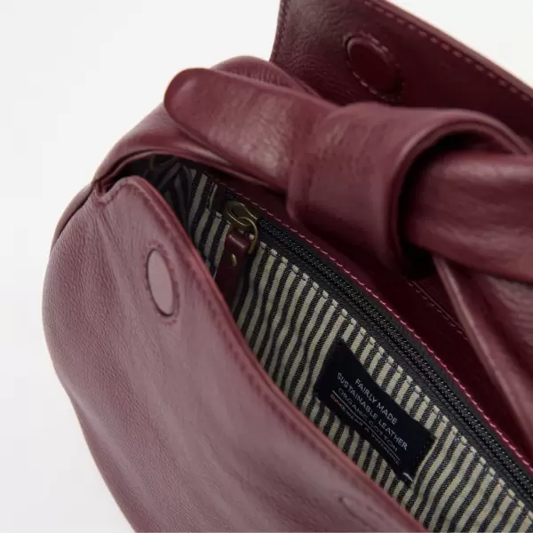 O My Bag - Crossbody Coco Croissant Soft Grain Leather, Dark Cherry