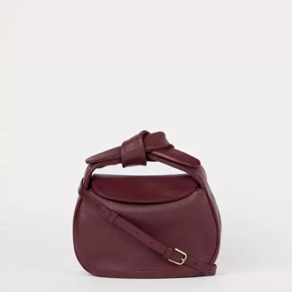 O My Bag - Crossbody Coco Croissant Soft Grain Leather, Dark Cherry