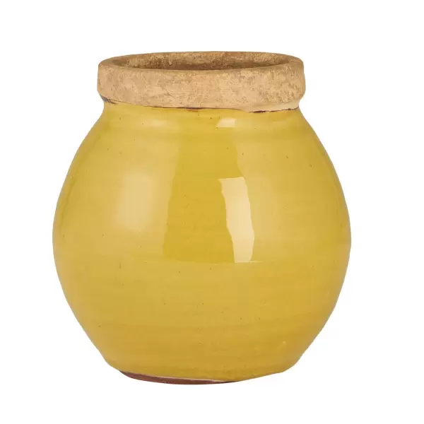 Ib Laursen - Vase mustard m/naturfarvet kant Avignon